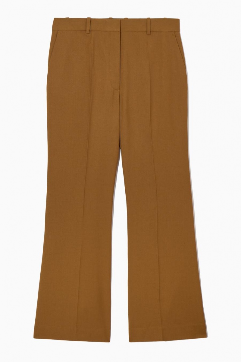 Pantaloni Dama COS Flared Lână Maro | XQBIF-8742
