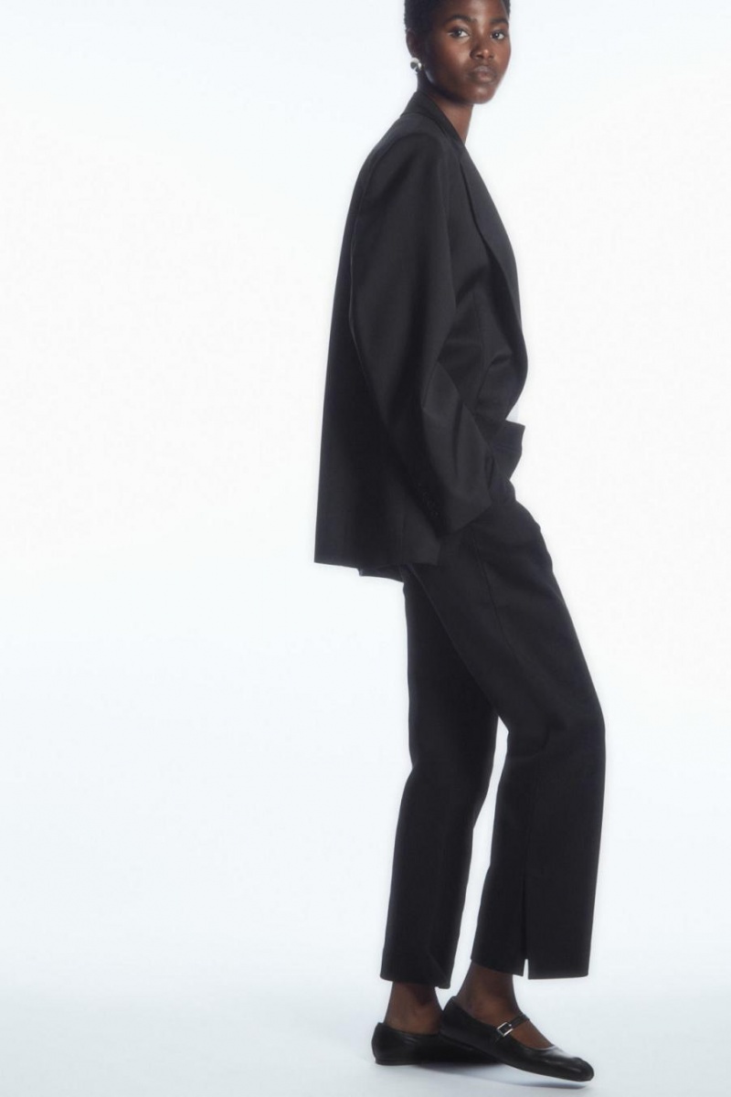 Pantaloni Dama COS High-waisted Pintucked Negrii | ZSRKE-0257