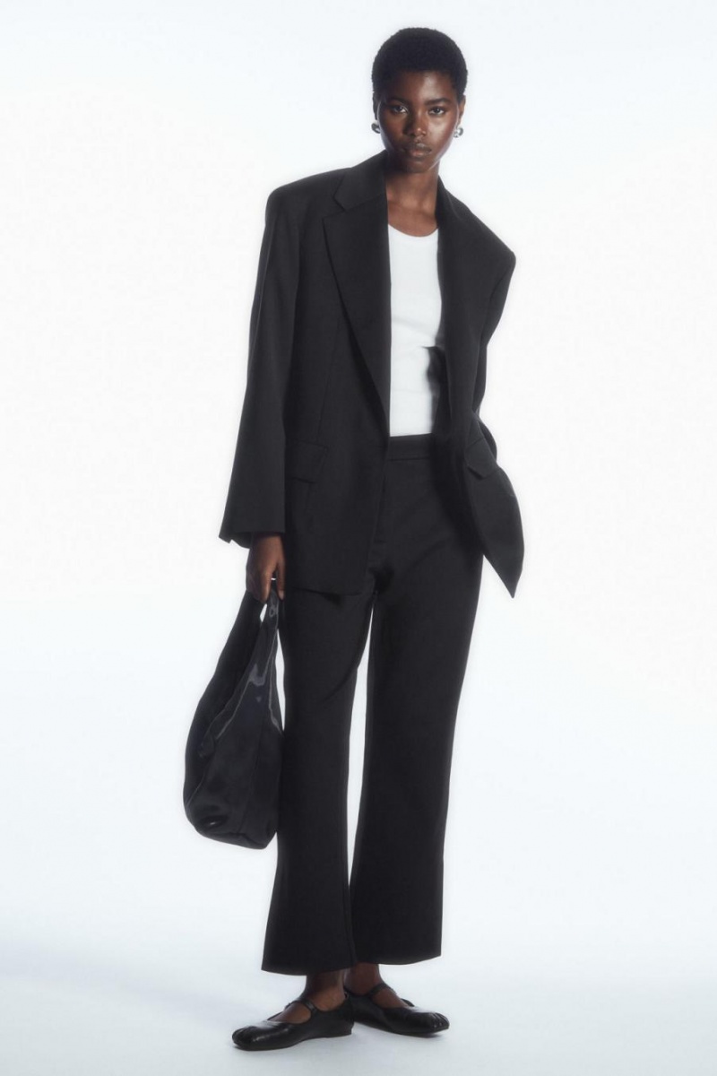 Pantaloni Dama COS High-waisted Pintucked Negrii | ZSRKE-0257