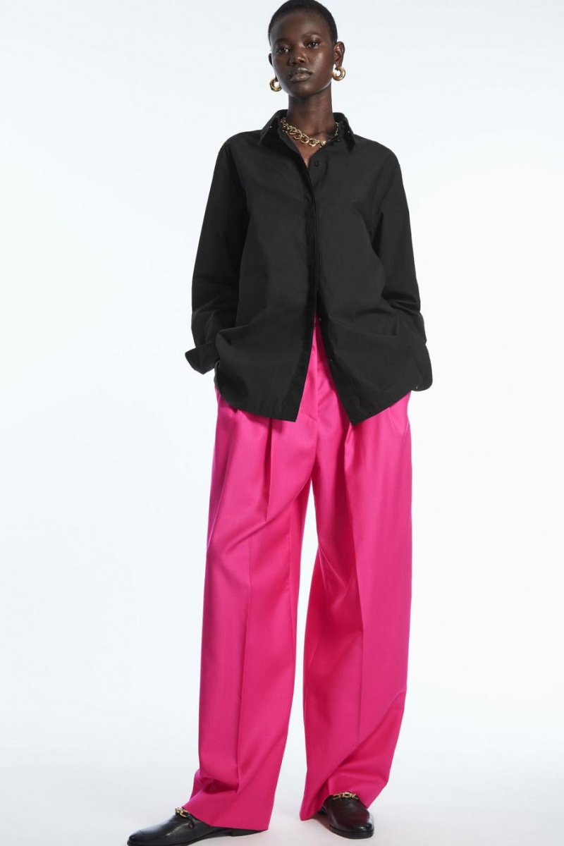 Pantaloni Dama COS Largi-leg Tailored Lână Roz Deschis | AILMU-9317