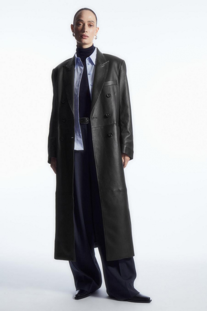 Pantaloni Dama COS Largi-leg Tailored Lână Bleumarin | XPYVQ-3560
