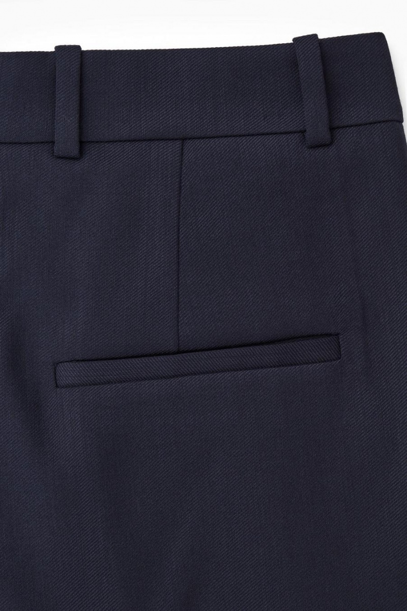 Pantaloni Dama COS Largi-leg Tailored Lână Bleumarin | XPYVQ-3560