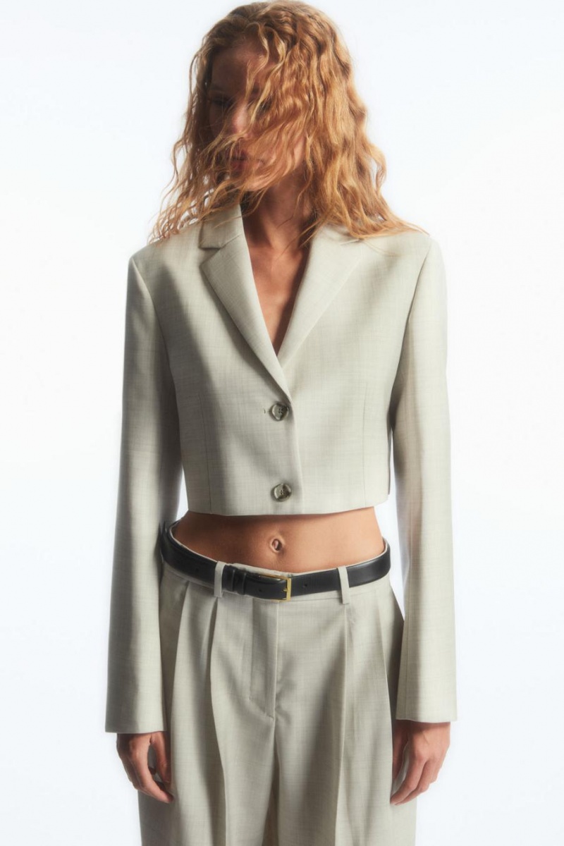 Pantaloni Dama COS Largi-leg Tailored Lână Bej Deschis | LMJPY-2491