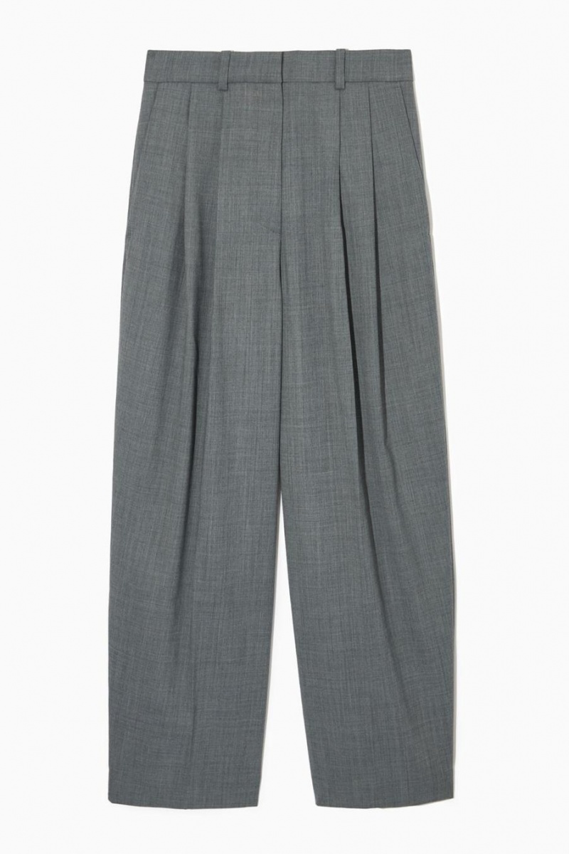 Pantaloni Dama COS Largi-leg Tailored Lână-blend Gri | BQASX-3495