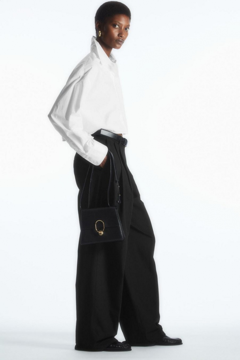 Pantaloni Dama COS Largi-leg Tailored Negrii | FCESZ-1504