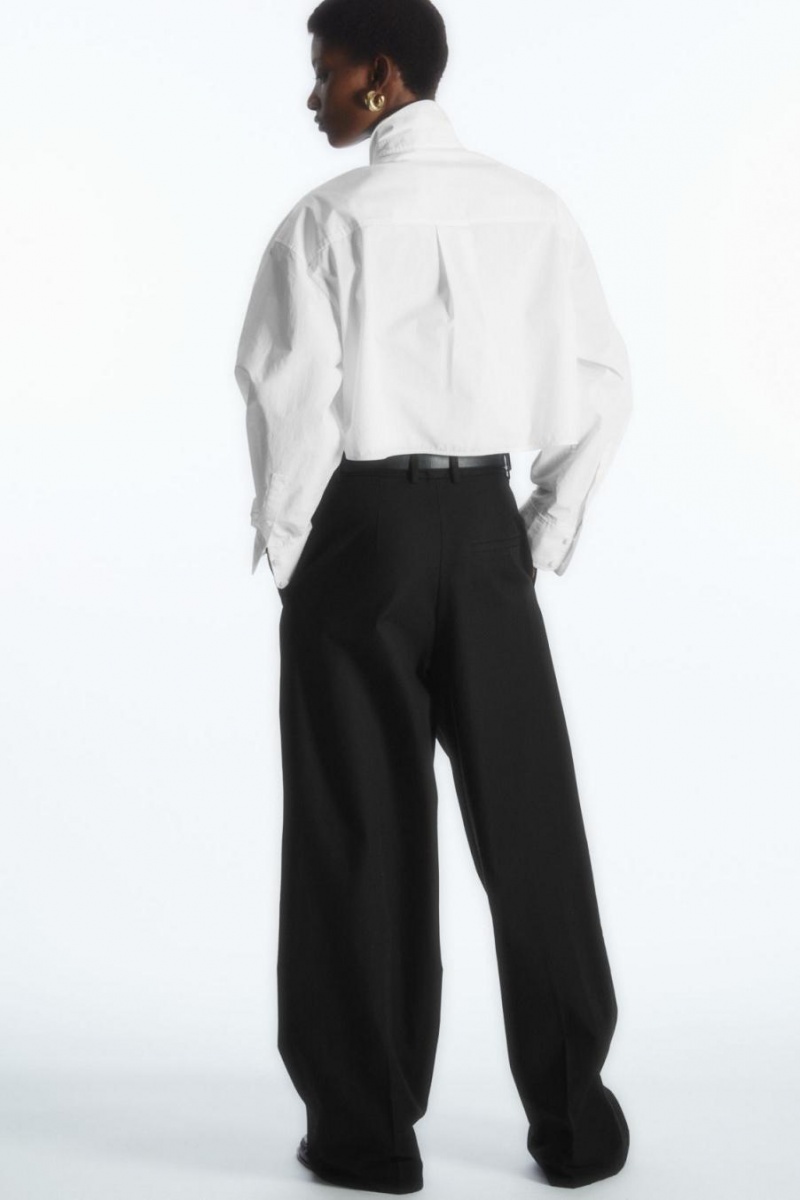 Pantaloni Dama COS Largi-leg Tailored Negrii | FCESZ-1504