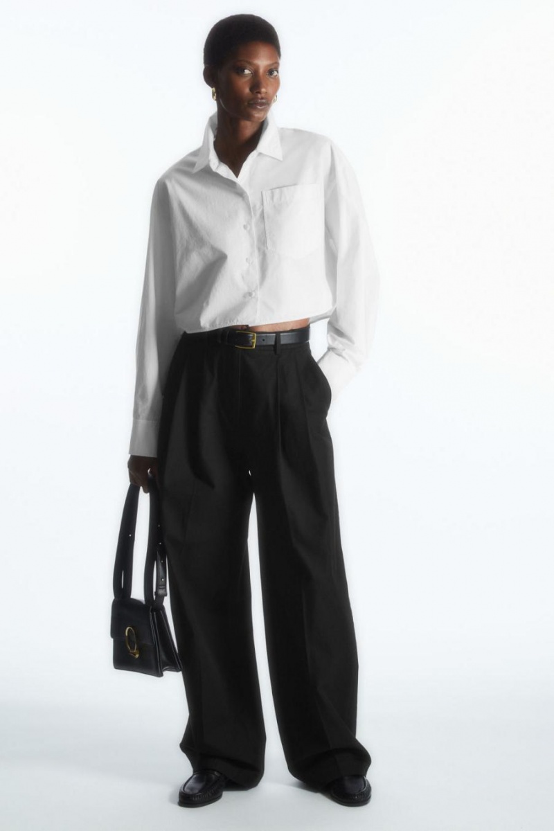 Pantaloni Dama COS Largi-leg Tailored Negrii | FCESZ-1504