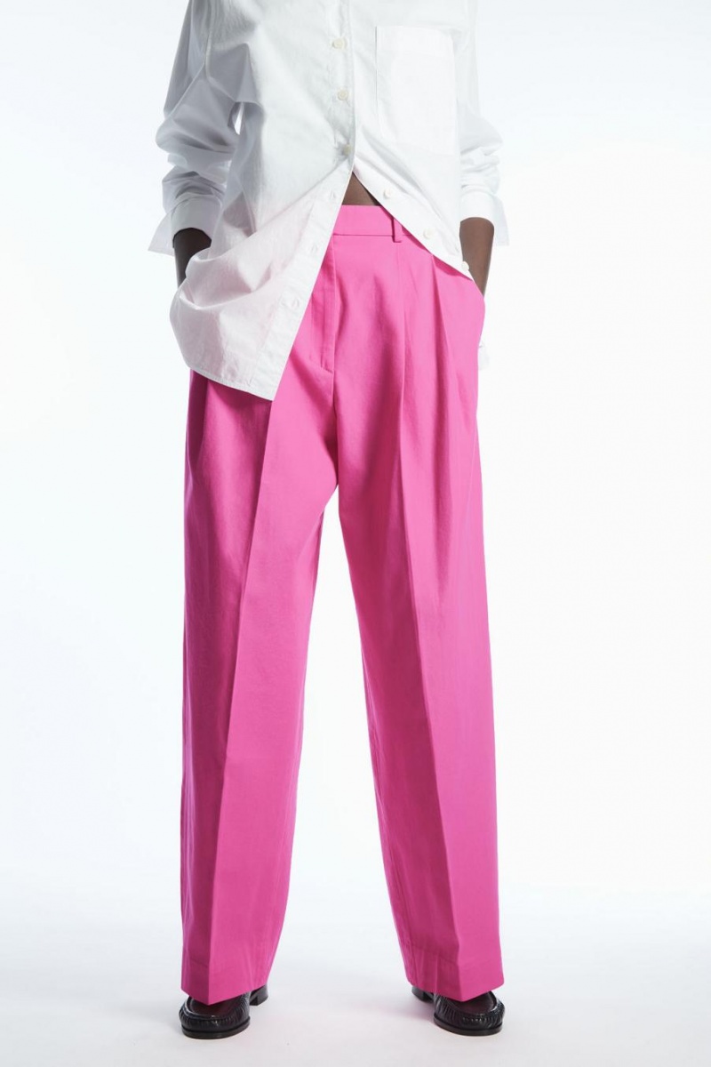 Pantaloni Dama COS Largi-leg Tailored Roz Deschis | BMFZP-6587