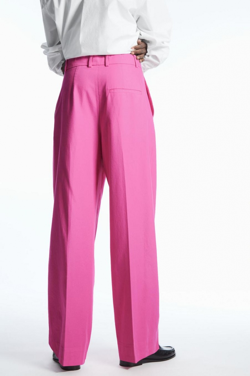 Pantaloni Dama COS Largi-leg Tailored Roz Deschis | BMFZP-6587