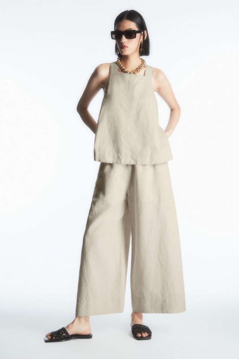 Pantaloni Dama COS Linen-blend Culottes Bej | HKZFB-1406