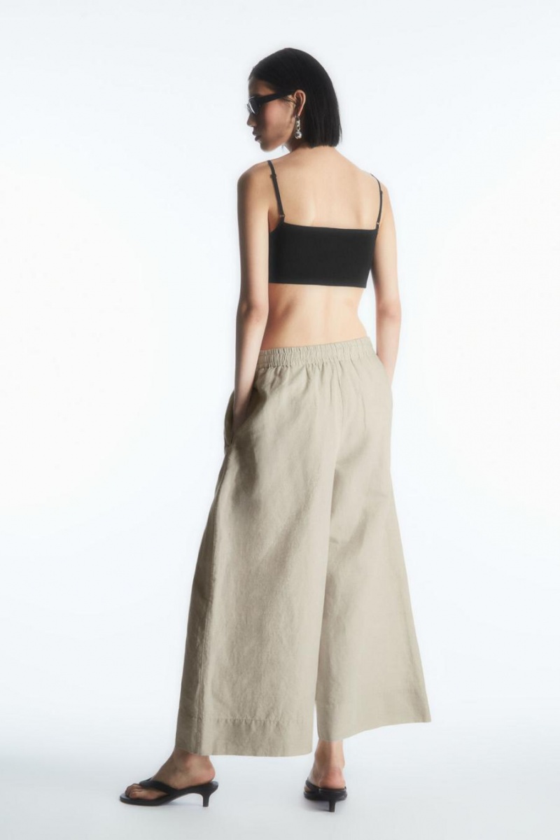 Pantaloni Dama COS Linen-blend Culottes Bej | HKZFB-1406