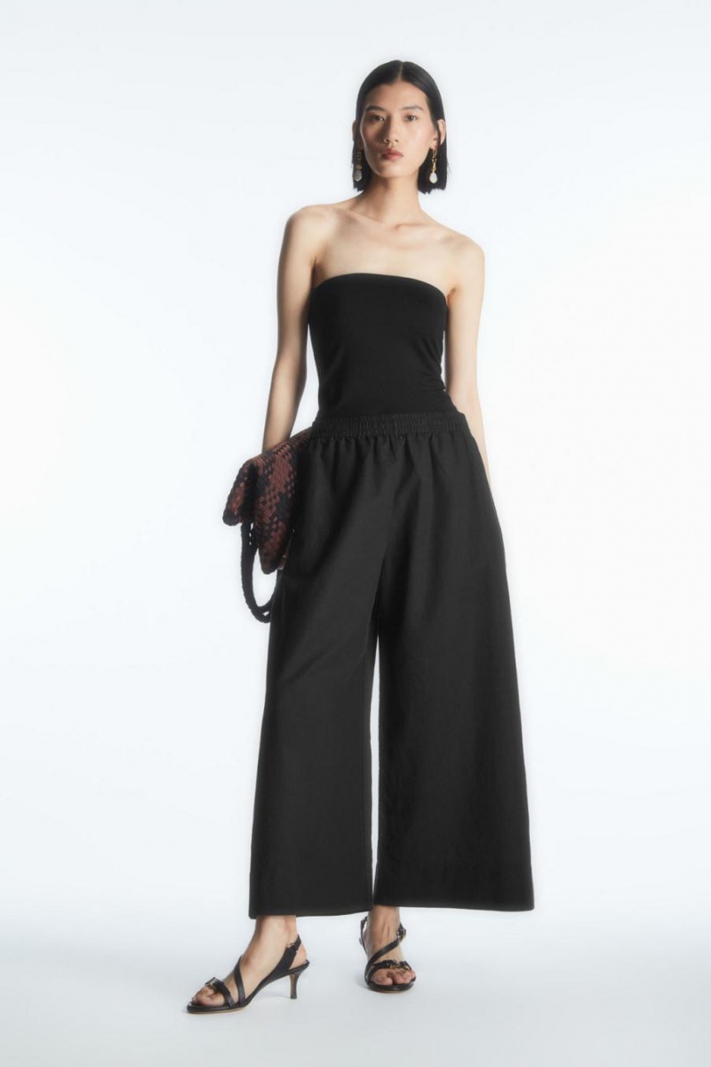 Pantaloni Dama COS Linen-blend Culottes Negrii | FYKVB-5910