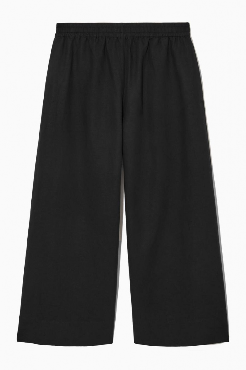 Pantaloni Dama COS Linen-blend Culottes Negrii | FYKVB-5910