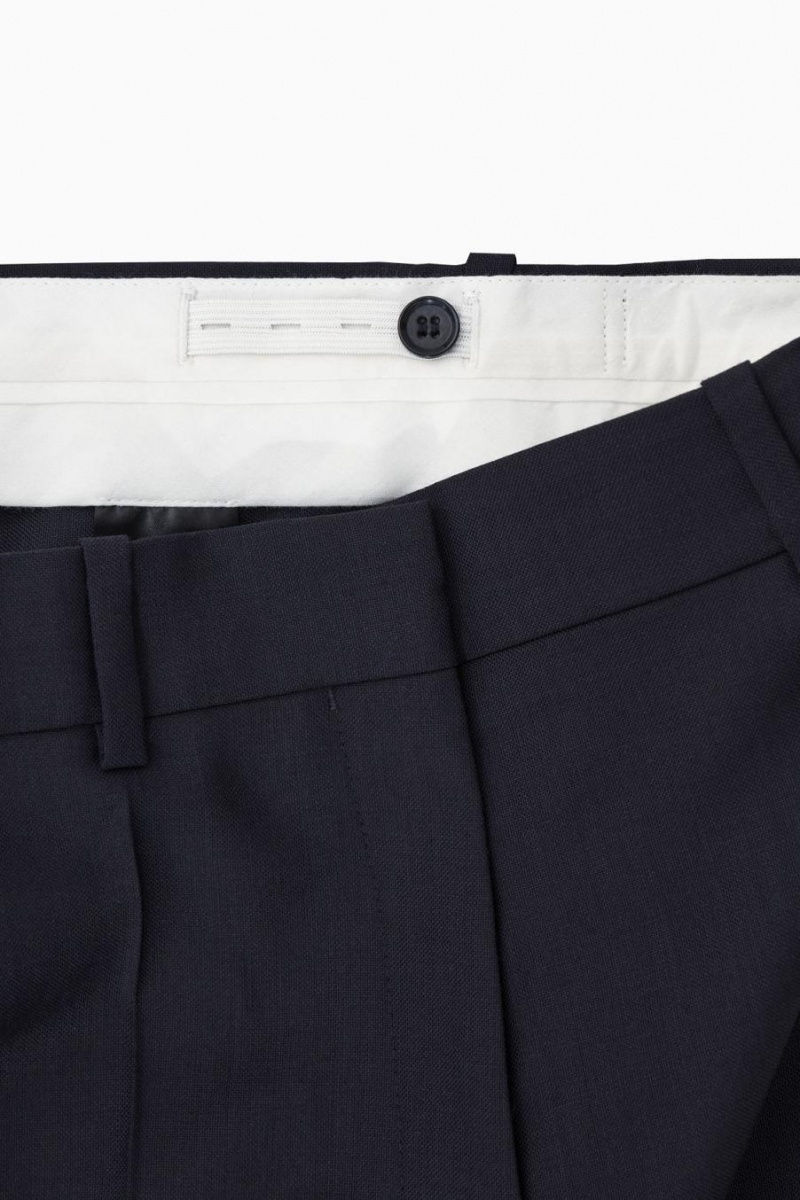 Pantaloni Dama COS Low-rise Tailored Lână Bleumarin | UVIEM-7906