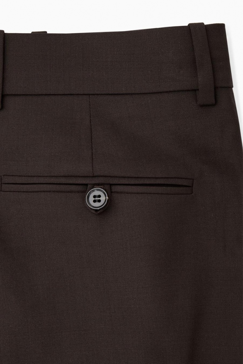 Pantaloni Dama COS Low-rise Tailored Lână Maro Inchis | SQEAF-0675