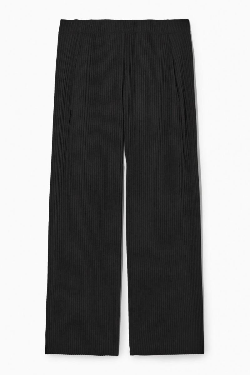 Pantaloni Dama COS Plisat Elasticated Negrii | EUOKJ-8475