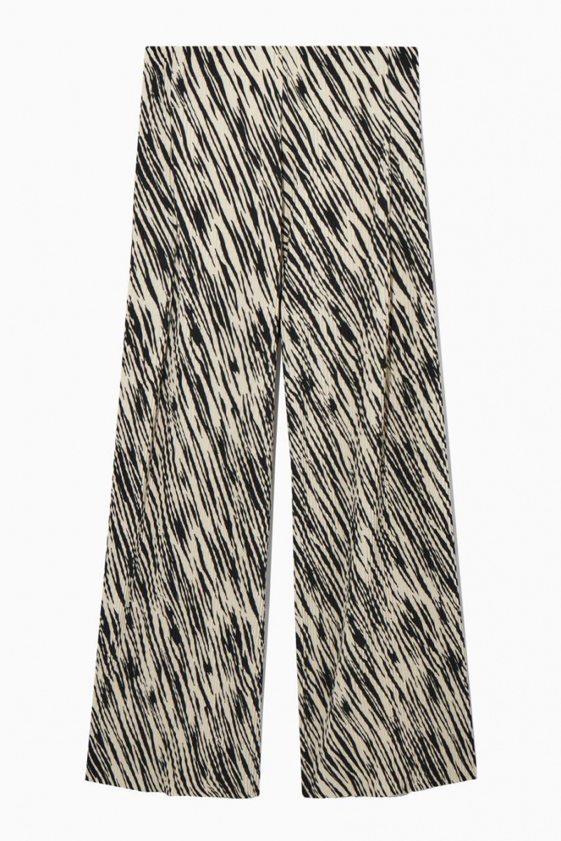 Pantaloni Dama COS Plisat Largi-leg Bej | GQADO-2781