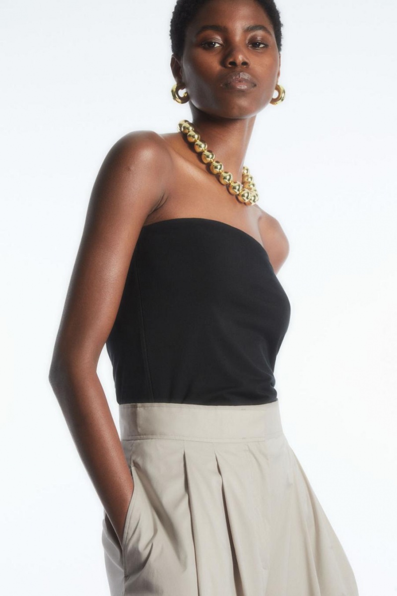 Pantaloni Dama COS Plisat Tailored Culottes Gri | DXULF-7349