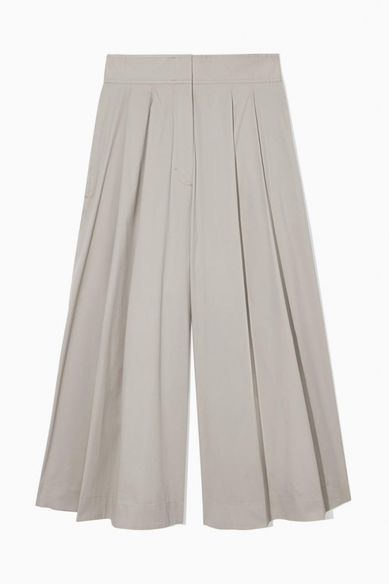 Pantaloni Dama COS Plisat Tailored Culottes Gri | DXULF-7349