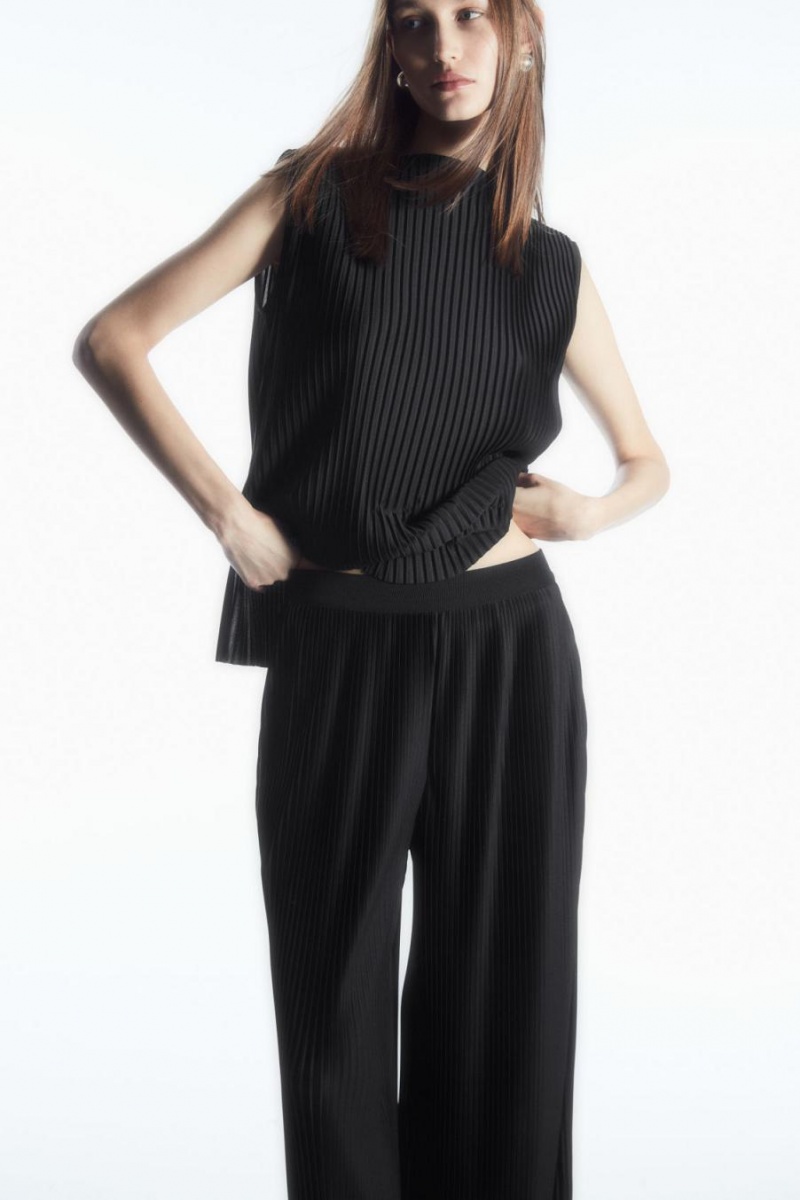 Pantaloni Dama COS Plissé Bleumarin | BSUFG-7602