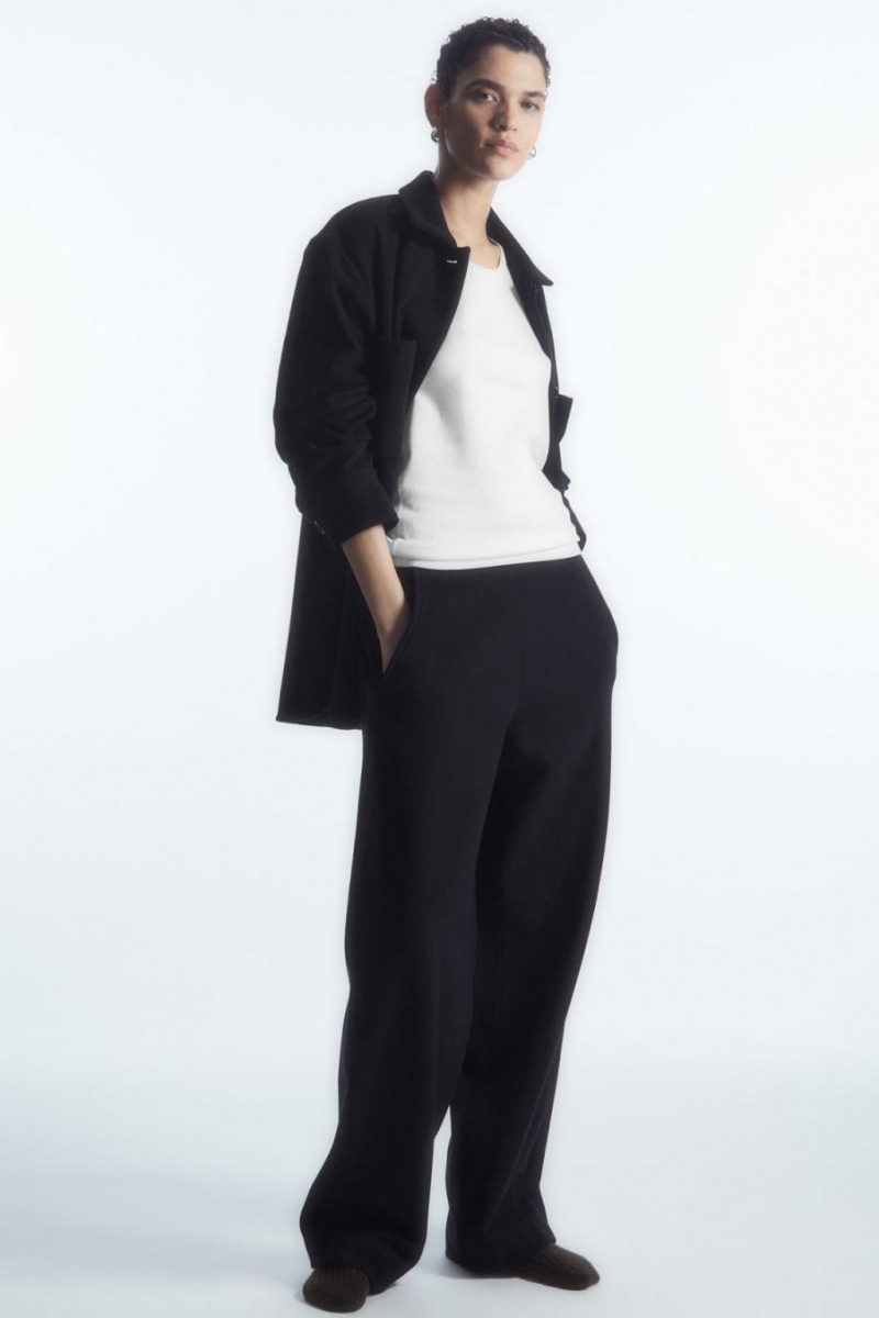 Pantaloni Dama COS Rounded Lână-blend Bleumarin | IGTXV-7243