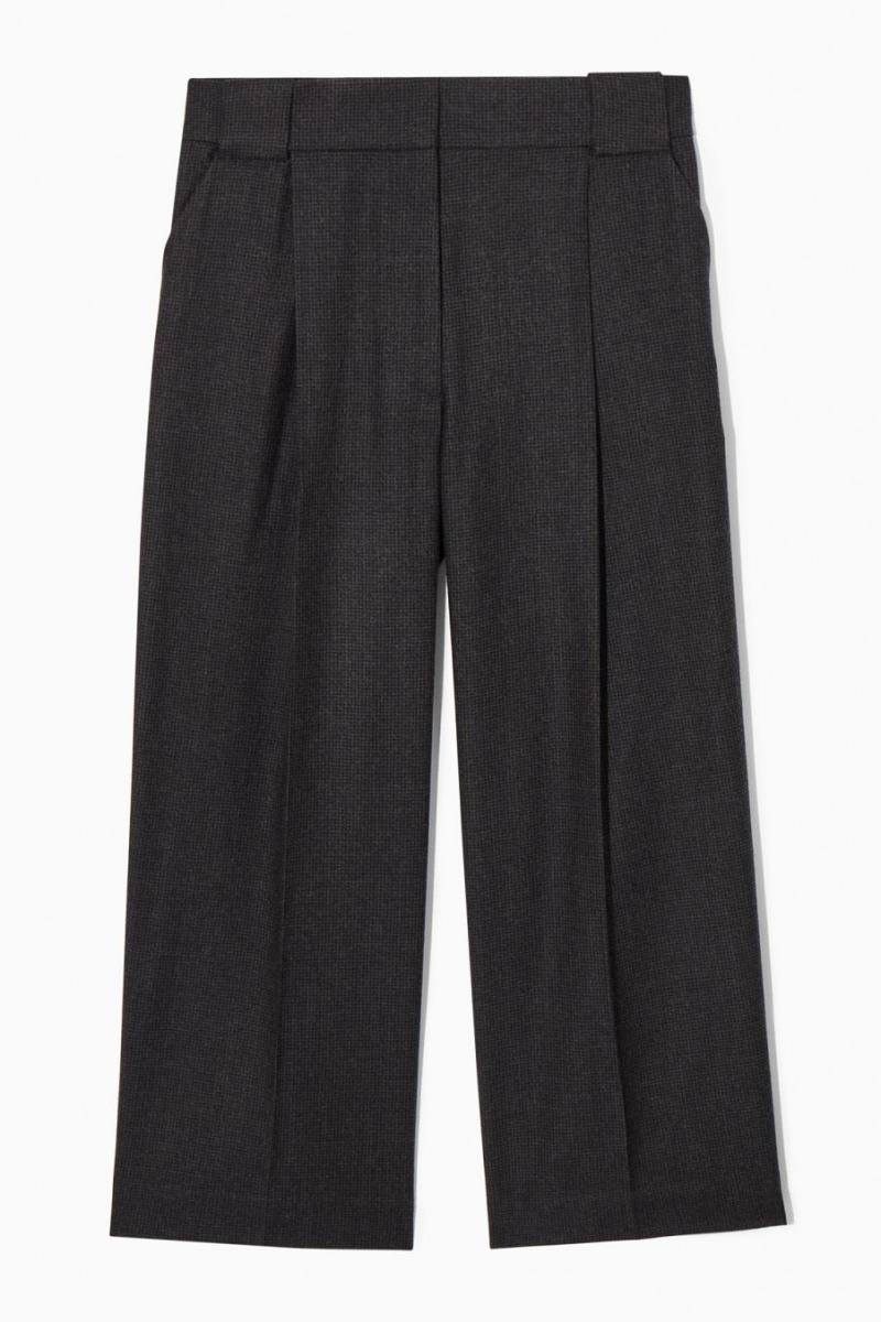 Pantaloni Dama COS Tailored Lână-flannel Culottes Gri Inchis | KGEZD-2481