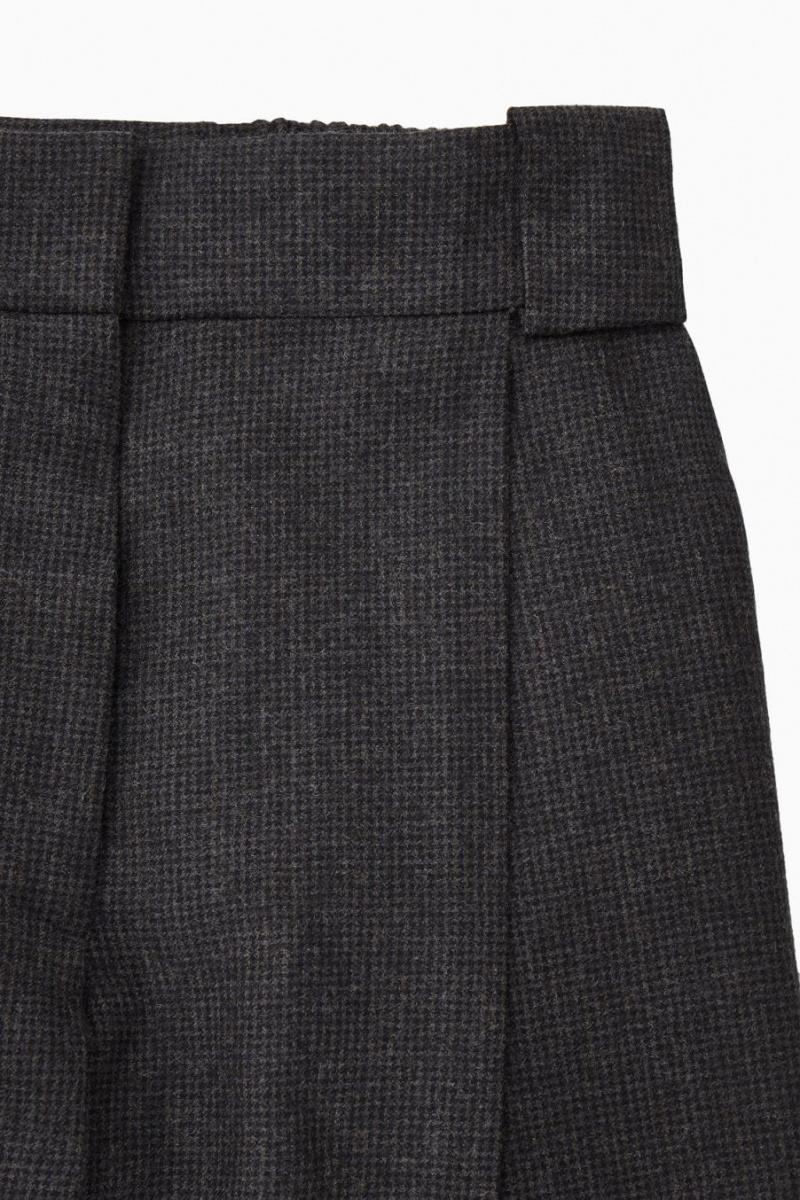 Pantaloni Dama COS Tailored Lână-flannel Culottes Gri Inchis | KGEZD-2481