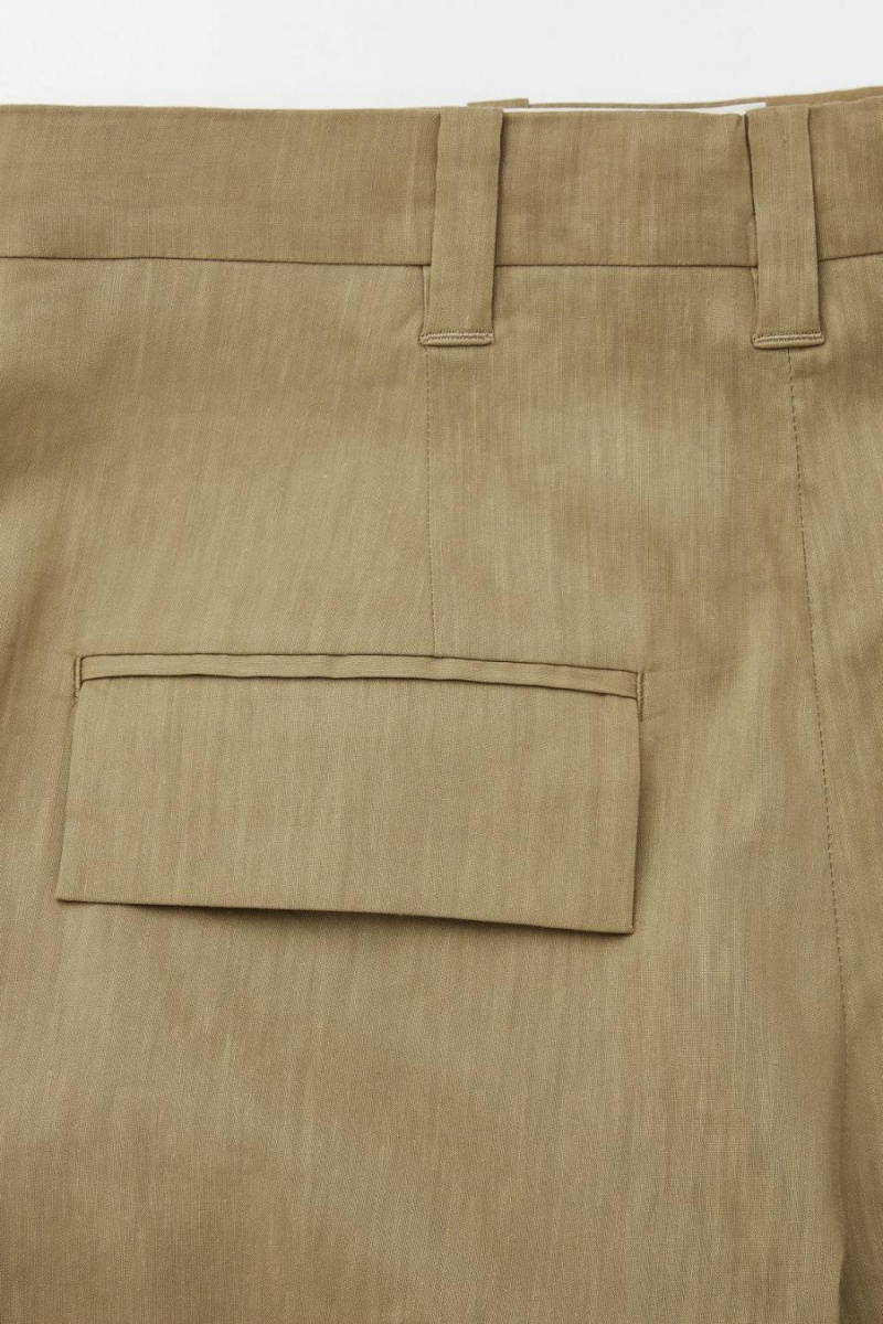 Pantaloni Dama COS The Largi-leg Turn-up Chinos Bej Inchis | WLXHS-7413