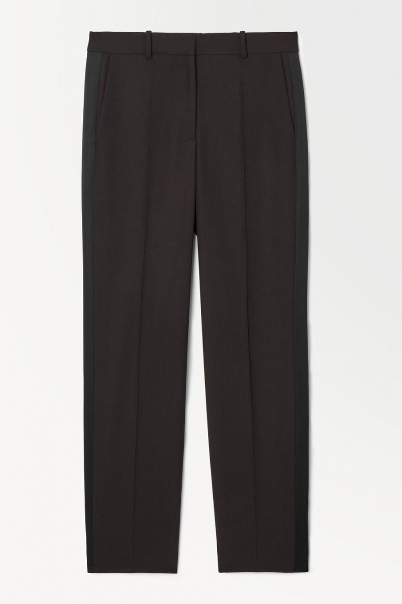 Pantaloni Dama COS The Tuxedo-stripe Maro Inchis | TJORX-6914