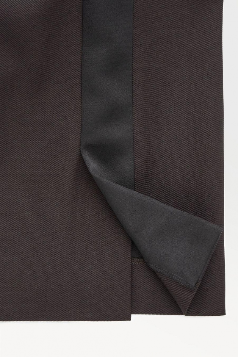 Pantaloni Dama COS The Tuxedo-stripe Maro Inchis | TJORX-6914
