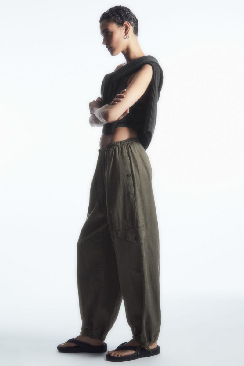 Pantaloni Dama COS Usori Drawstring Cargo Maro Deschis | LQMAY-3268
