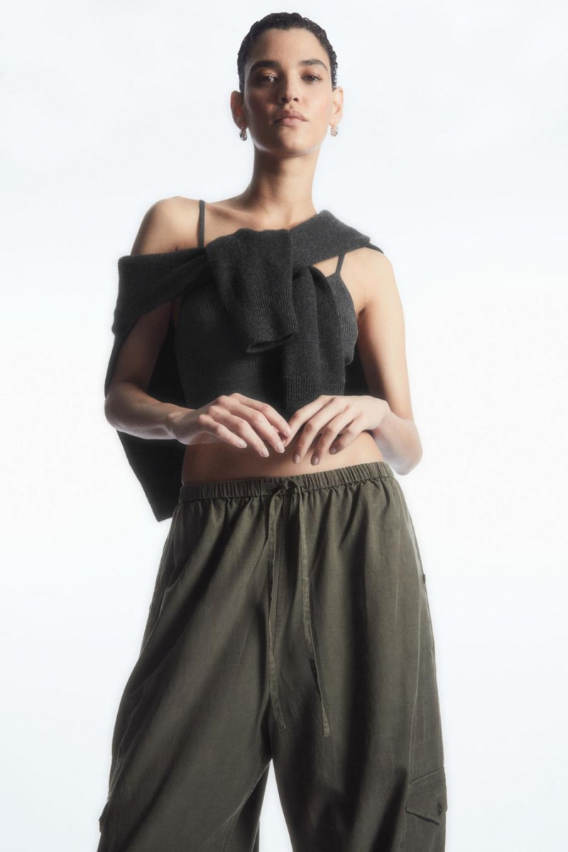 Pantaloni Dama COS Usori Drawstring Cargo Maro Deschis | LQMAY-3268