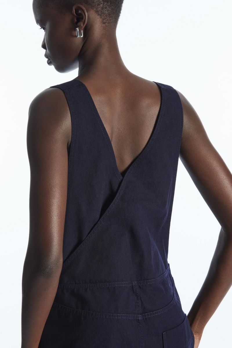 Pantaloni Dama COS Wrap-back Largi-leg Bleumarin | PTGHX-5240