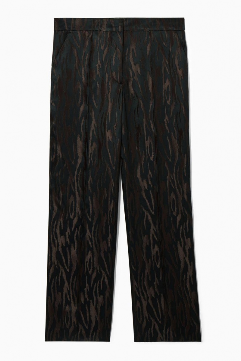 Pantaloni Dama COS Zebra-jacquard Tailored Maro Inchis Negrii | HFNXW-1350