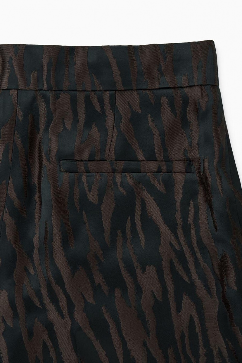 Pantaloni Dama COS Zebra-jacquard Tailored Maro Inchis Negrii | HFNXW-1350