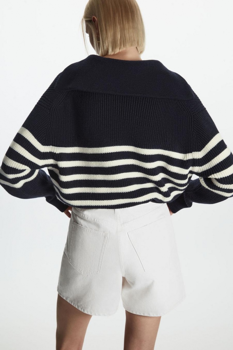 Pantaloni Scurti Dama COS Relaxed-fit Denim Albi | VNGCK-2694