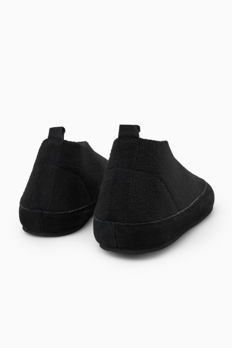 Papuci Barbati COS Teddy-lined Tricotate Negrii | XIDMQ-5349