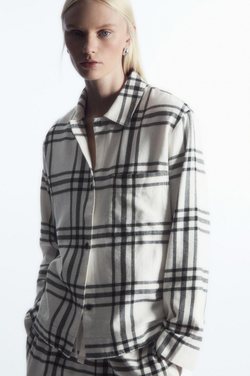 Pijama Dama COS Checked Flannel Set Albi Negrii | XGBVC-3524