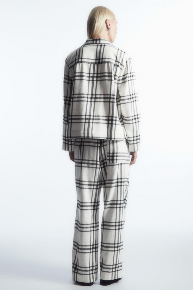 Pijama Dama COS Checked Flannel Set Albi Negrii | XGBVC-3524