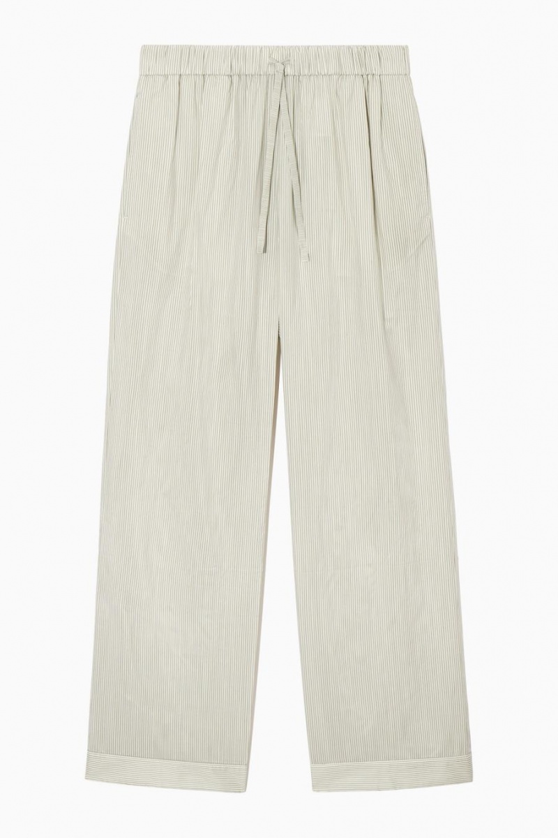 Pijama Dama COS In Dungi Silk Bej Gri | PHWVX-3105