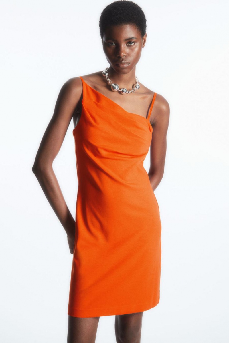 Rochie Dama COS Asymmetric Draped Mini Portocalii | RMGVU-4723