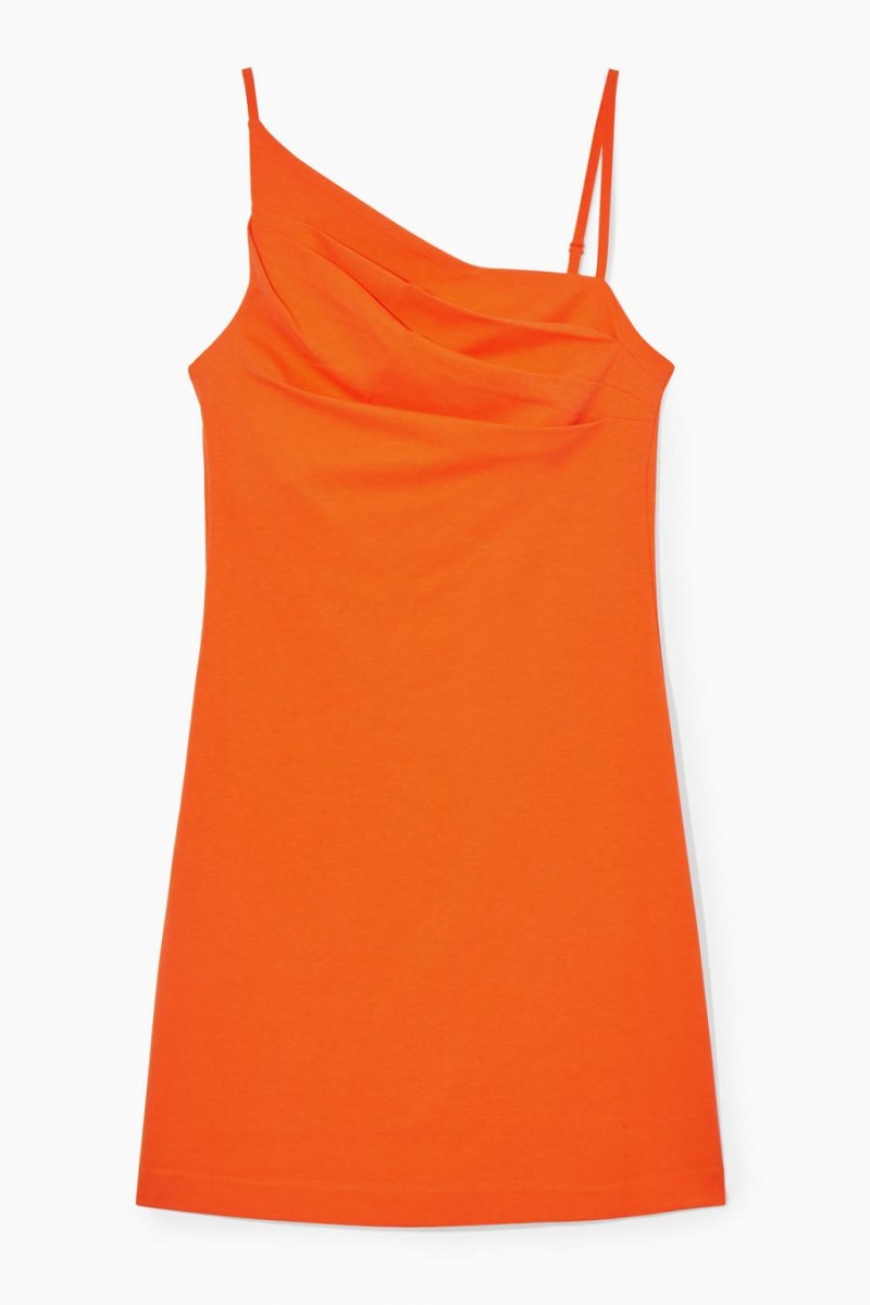 Rochie Dama COS Asymmetric Draped Mini Portocalii | RMGVU-4723