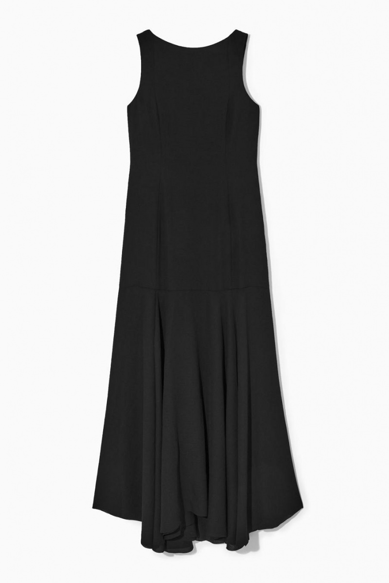 Rochie Dama COS Asymmetric Flared-hem Maxi Negrii | NXWPH-9534