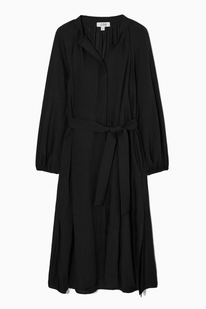 Rochie Dama COS Belted Midi Shirt Negrii | LMVFD-1702
