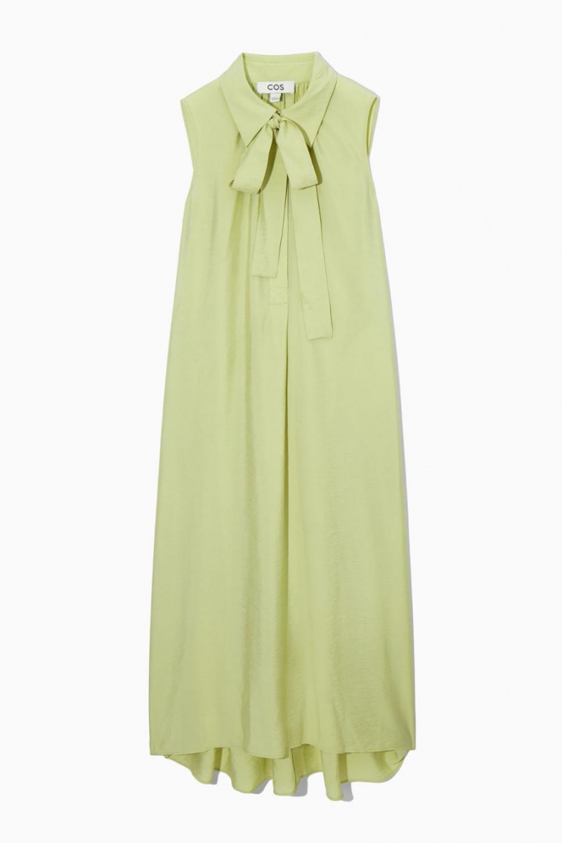 Rochie Dama COS Bow Fara Maneci Midi Shirt Verzi Deschis | YKOLP-0379