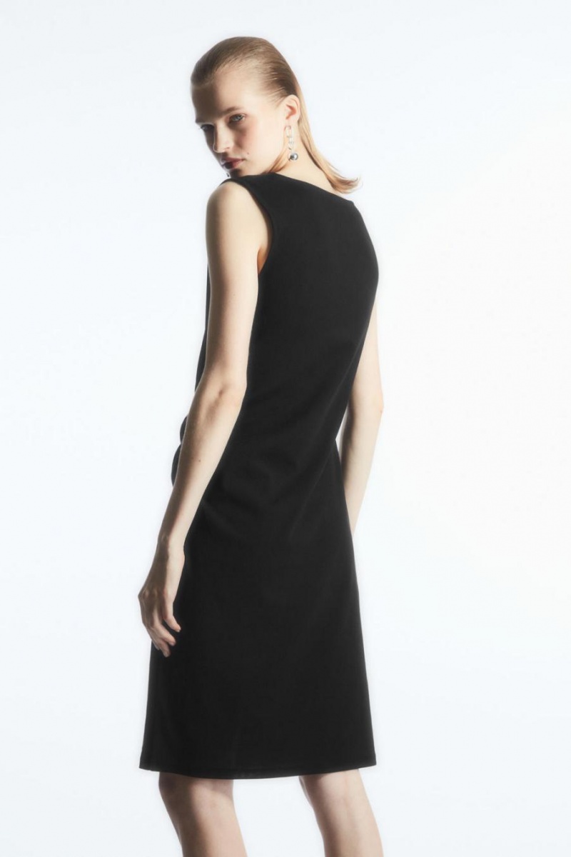 Rochie Dama COS Draped Fara Maneci Negrii | OBHWA-5360