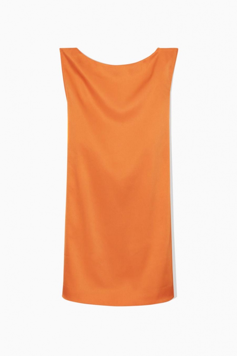 Rochie Dama COS Draped Open-back Mini Portocalii | QZOWG-9180