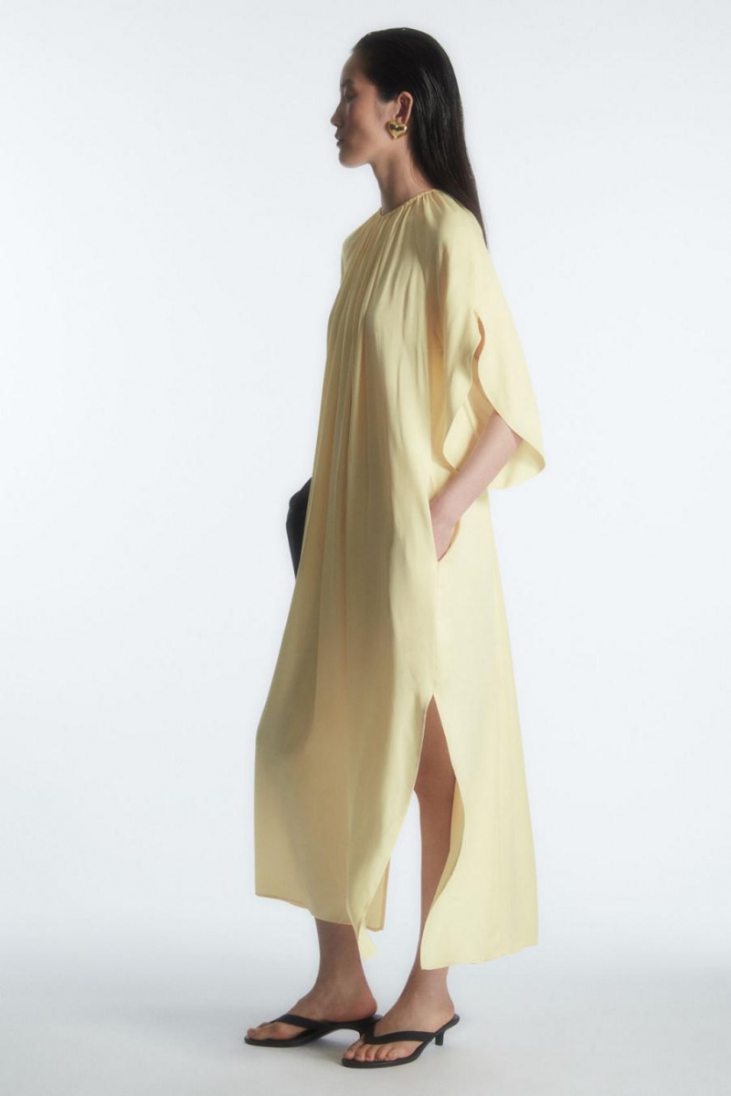 Rochie Dama COS Floaty Gathered Midi Galbeni | VXAFH-1846