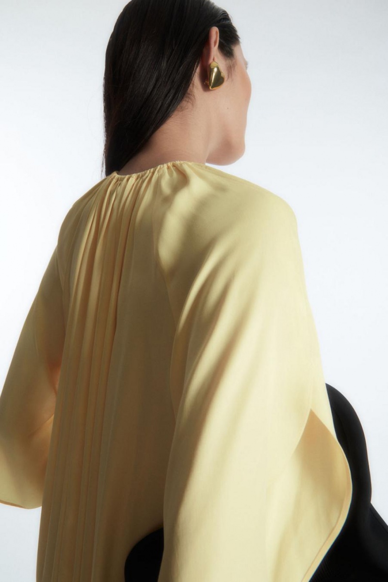 Rochie Dama COS Floaty Gathered Midi Galbeni | VXAFH-1846