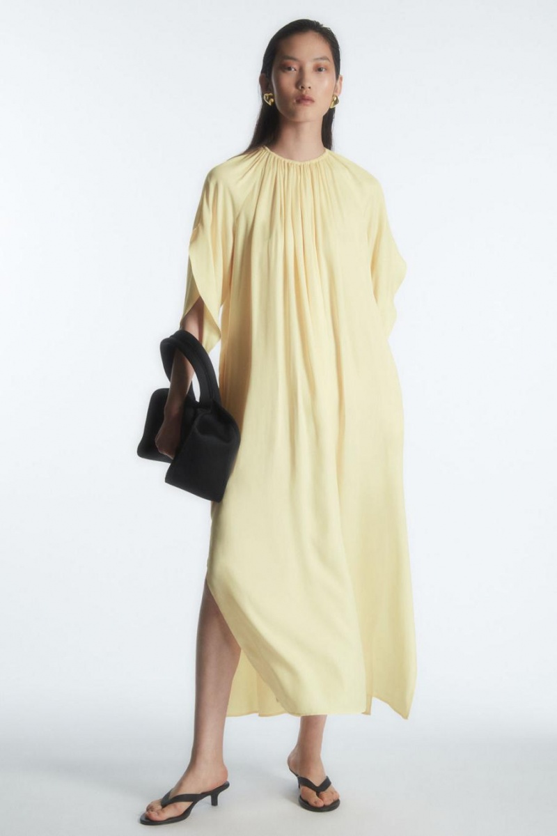 Rochie Dama COS Floaty Gathered Midi Galbeni | VXAFH-1846